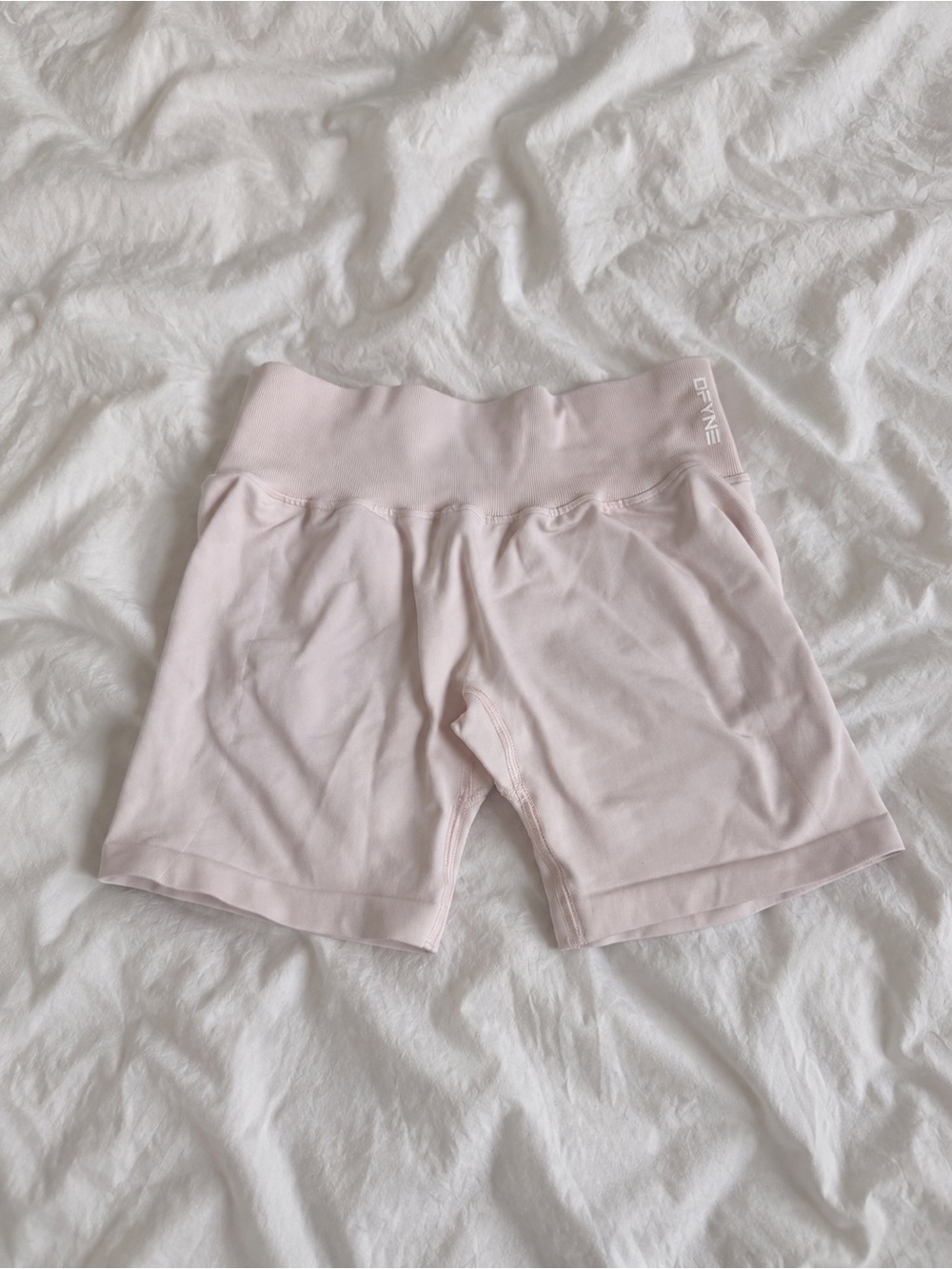 DFNE Pale Pink Women’s High-Rise Bike Shorts
